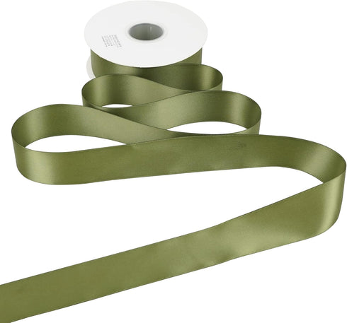 HUIHUANG 1-1/2 inch Double Face Satin Ribbon, Polyester Moss Green Ribbon 50 Yards Per Roll for Gift Wrapping Bows Making Floral Bouquet Wedding I...