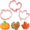 3 Pcs Thanksgiving Maple Leaf & Pumpkin 4.5'', 4'', 3.6'' Fall Cookie Cutters...