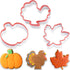3 Pcs Thanksgiving Maple Leaf & Pumpkin 4.5'', 4'', 3.6'' Fall Cookie Cutters...