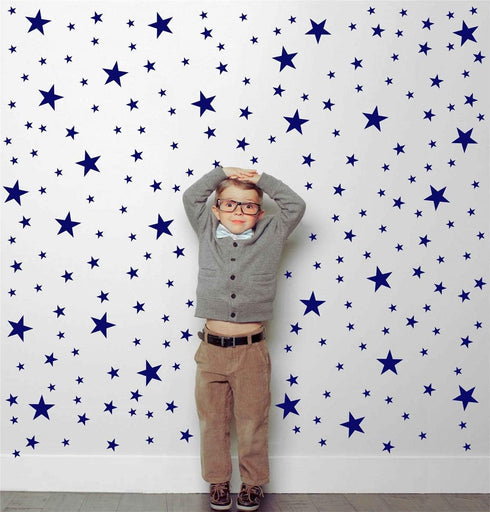 174pcs Mixed Size Star Wall Stickers Home Decor Bedroom Removable Nursery Wall Decals Kids DIY Art Decal Gold White Black Star Wall Sticker JW343 ...