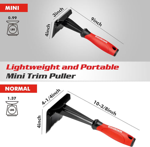 Goldblatt Trim Puller, 3-Inch Molding Remover for No-damage the surface, Heavy Duty Pry Bar Removal Multi-Tool for Carpet Tack Strip, Baseboard, M...