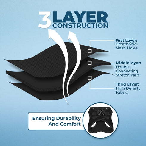 Voyager Step-in Air Dog Harness - All Weather Mesh Step in Vest Harness for Small and Medium Dogs and Cats by Best Pet Supplies - Harness (Black),...