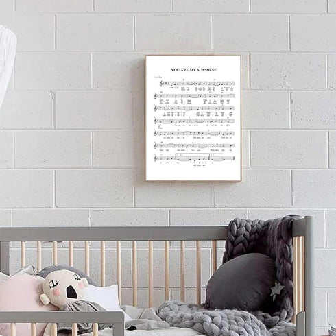 You Are My Sunshine Lullaby Canvans Wall Art Picture Decor Sheet Music Poster Canvas Painting Home Modern Decoration On Canvas Poster Print Wall A...