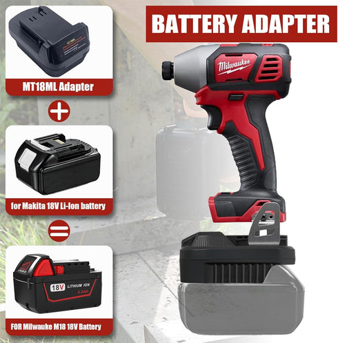for Makita to Milwaukee? Battery Adapter compatible with Makita 18V lithium battery BL1815 BL1820 to replace for Milwaukee 18V Lithium Battery 48-...