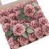 Floroom Artificial Flowers 25pcs Real Looking Dusty Rose Foam Fake Roses with Stems for DIY Wedding Bouquets Bridal Shower Centerpieces Floral Arr...