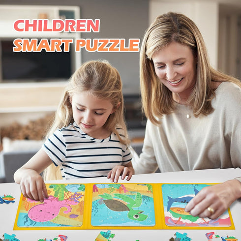 Magnetic Puzzles for Kids Ages 3-5, Puzzles for Kids Ages 4-8, Toddler Puzzles Ages 2-4, Shark Jigsaw Puzzles Book for Preschool Toddlers, Travel ...