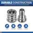 ESSENTIAL WASHER Garden Hose Quick Connect Hose Fittings - 3/4 Inch Stainless Steel Water Hose Quick Connect Set - Garden Hose Connector Set, Pres...