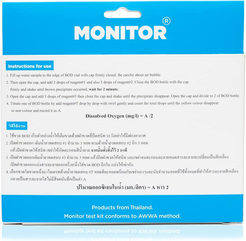 Monitor DISSOLVED Oxygen Test KIT (50 Tests) - Monitor Aquarium and aquaculture Water Quality...