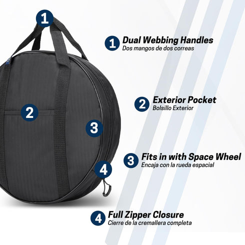 14 Inch Jumper Cable Bag,Tools Cable Bag, Cable Storage Organizer With Exterior Pocket For EV Charging Cables for Electric Vehicles,Extension Cabl...
