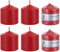 Mega Candles 6 pcs Unscented Dome Top Red Pillar Candles, Pressed Premium Wax Candle 3 Inch x 3 Inch, Home Décor, Weddings, Parties, Celebrations,...
