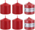 Mega Candles 6 pcs Unscented Dome Top Red Pillar Candles, Pressed Premium Wax Candle 3 Inch x 3 Inch, Home Décor, Weddings, Parties, Celebrations,...