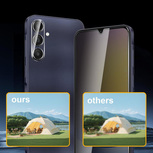 3 Pack Privacy Screen Protector for Samsung Galaxy A25 5G With 3 Pack Camera Lens Protector, Anti Spy Tempered Glass 9H Hardness, Black Protector ...