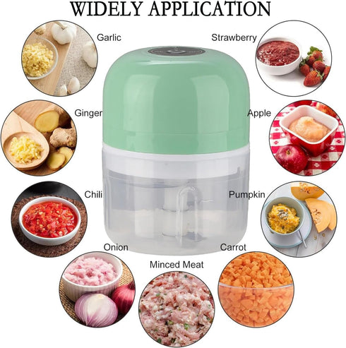 Electric Garlic Chopper Mini,Wireless Vegetable Chopper,250ML Garlic Grinder Masher Onion Chopper, Blender to Vegetable, Cordless Food Processor f...