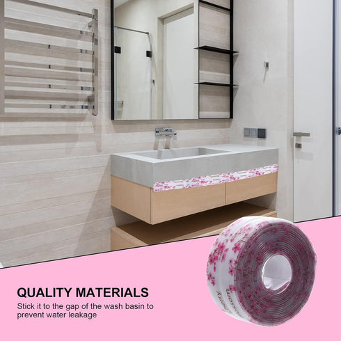 FRCOLOR Caulk Strip Tape Waterproof Self Adhesive Caulking Sealant Tape Cherry Blossoms Stickers for Toilet Kitchen Bathroom 3. 8cmx3. 2m...