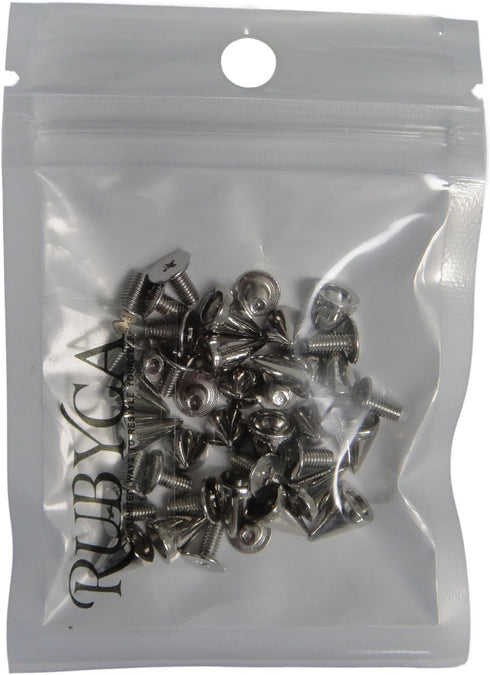 RUBYCA 100 Sets 10MM Silver Color Bullet Cone Spike and Stud Metal Screw Back for DIY Leather-Craft...