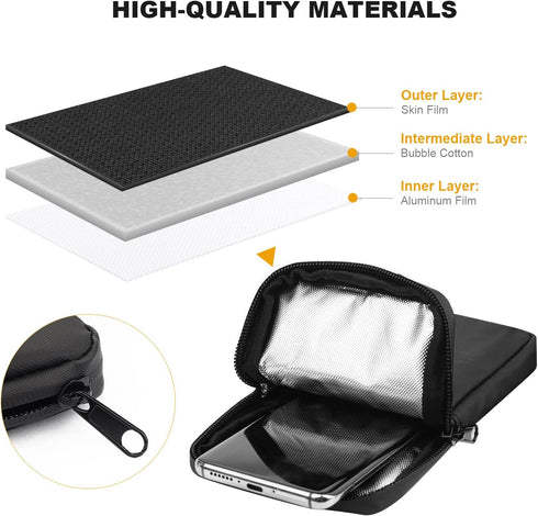 WALLFID 2PCS Thermal Phone Case Bag with and Keyring,Prevent Phone from Dropping Battery due to Cold Weather,for 6.7 inches Phones and Power Banks...