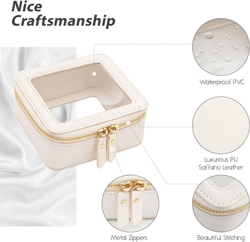 Aveniee Clear Makeup Bag Small, Mini Travel Toiletry Bag Cosmetic Bags Organizer, TSA Approved Clear Makeup Case Pouch with Zipper, Car Essentials...