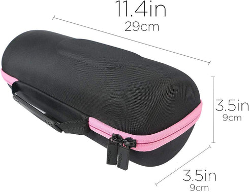 co2CREA Hard Travel Case replacement for JBL Charge 4 / replacement for JBL Charge 5 Waterproof Bluetooth Speaker (Black Case + Pink Zipper)...