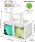 kitchen Hand Soap and Dish Soap Dispenser Set, Dual Soap Dispenser with Sponge Caddy and Brush Holder 4-in-1 Organizer for Kitchen Sink Countertop...