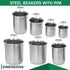 Stainless Steel Beaker with Rim - Low-Form Beakers for Science - Industrial-Grade Chemistry Lab Equipment, High Heat Tolerance - Scientific Labora...
