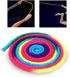 Gymnastics Art Rope, 2.8m/110inch Nylon Rainbow Color Rhythmic Gymnastics Rope Solid Competition Arts Training Rope Gymnastic Skipping Rope for Ex...