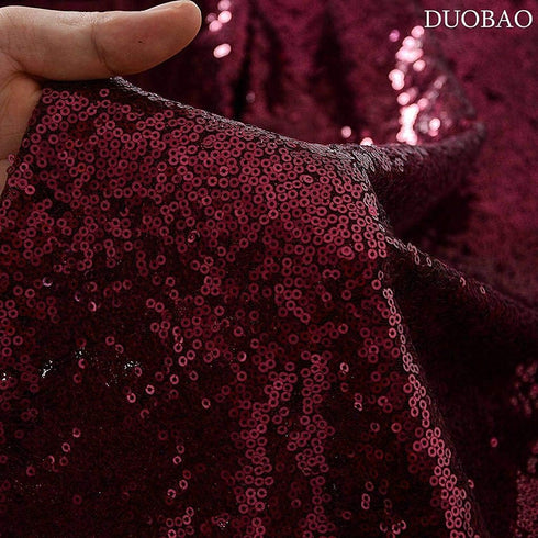 DUOBAO Sequin Fabric by The Yard Sparkly Fabric Wine Fabric for Sewing Sequence Material Fabric Little Mermaid Fabric Sequin Fabric Quilting Fabri...