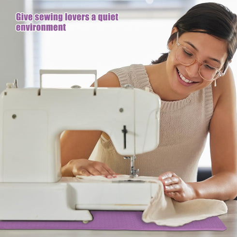 Sewing Machine Mat & Foot Pedal Mat, 19.7x15in & 13.4x6.7in Anti-Slip Sewing Machine Muffling Pad Set Decrease Vibrations Noise Sewing Accessories...