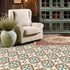 Non-Slip Vinyl Floor Sticker, Waterproof PVC Backsplash Tile Decal, Self-Adhesive Peel and Stick Wall Sticker for Home Décor (Morocco-119, 4Pcs 12...