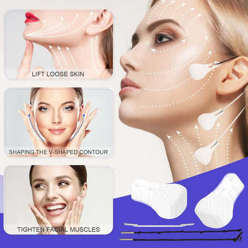 90Pcs face lift tape invisible,face lift tape,High Elasticity Instant Face Lift Tape V-Shaped For Lifting Sagging Skin, Hide Double Chin & Facial ...
