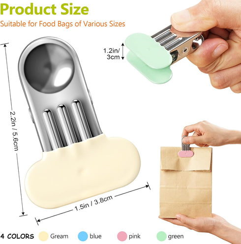 Chip Clips Bag Clips Food Clips, 8 Pack Stainless Steel Heavy Duty Chip Clips with Vinyl Covered, Upgrade Wide Chip Clips Bag Clips Food Clips Bre...