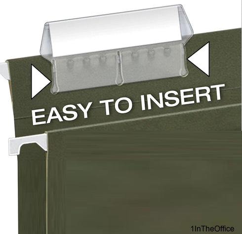 1InTheOffice Plastic Clear Tabs, and Inserts 2" x 5/8", 100/Pack (2")...