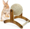 Fhiny Rabbit Scratch Toy, Natural Sisal Rabbit Scratching Ball Sisal Rope Bunny Claw Scratcher Rotating Ball Interactive Toys Nail Scratching Post...