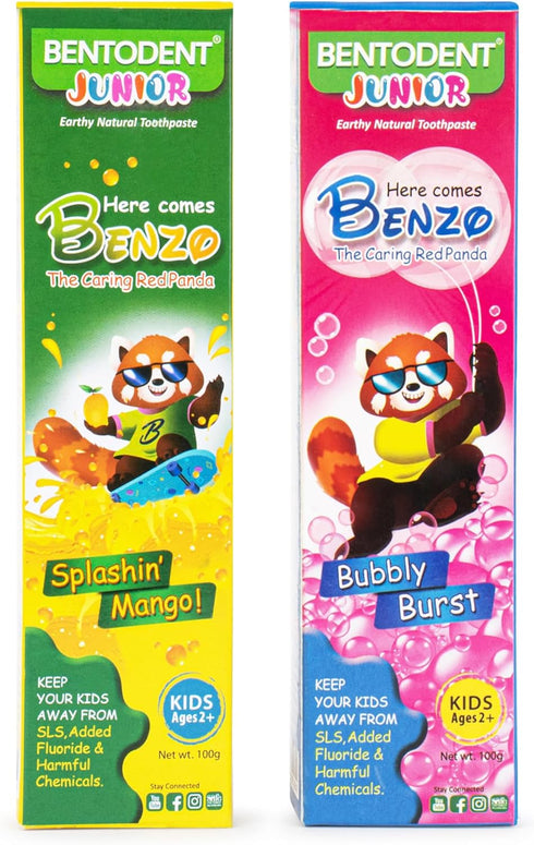 Bentodent Kids Toothpaste - All Natural kids toothpaste - Made Safe Certified Kids toothpaste- No SLS,Veg, Fluoride Free toothpaste kids 2+ Age - ...