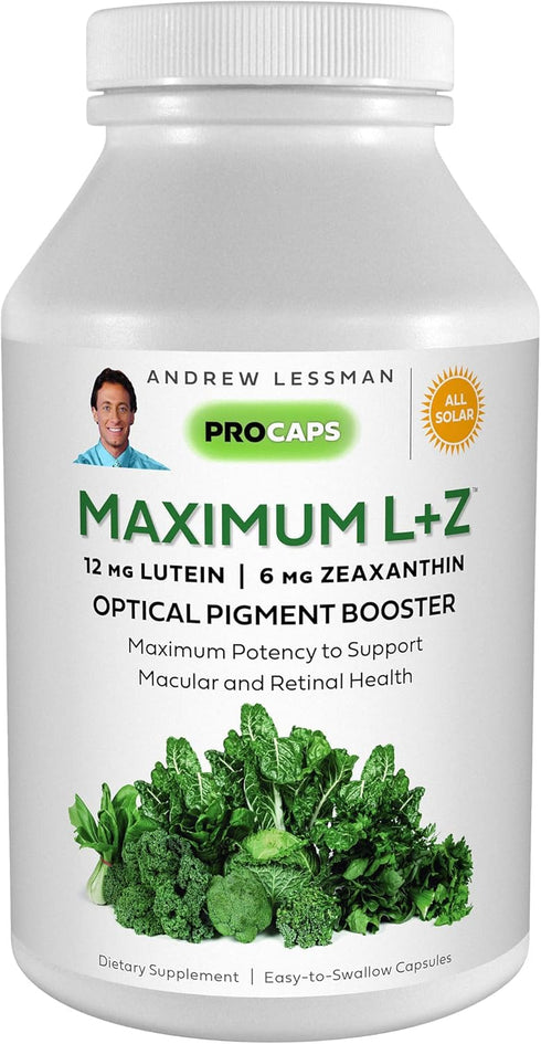 ANDREW LESSMAN Maximum L+Z 30 Softgels - 12mg Lutein, 6mg Zeaxanthin, Key Nutrients to Support Eye and Brain Health, and Promote Healthy Vision. N...