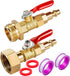 2PCS Brass RV Winterize Blowout Adapter, 1/4 Inch Male Quick Connecting Plug &3/4 inch Male GHT Thread &1/4 Inch Ball Valve with 2 Pcs Washers for...