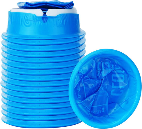 16 Pack Blue Emesis Bags Disposable for Kids, 1000 ml Vomit Bag for Morning Sickness Bags, Portable Nausea Bags for Pregnant Women,Barf Bag with L...
