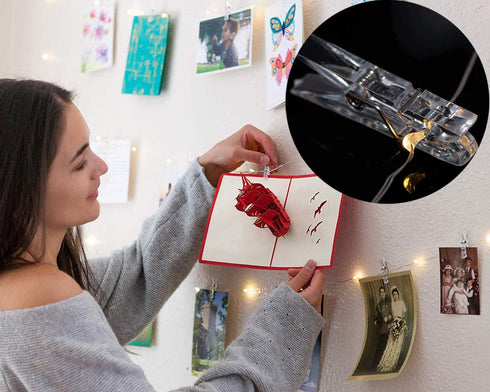 17Ft 50 LED Fairy String Lights with Clear Clips - Perfect for Dorm, Bedroom, Wedding Decor...