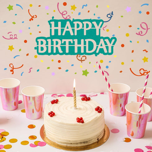 15 Pieces Birthday Stencils for Painting, Happy Birthday Templates Cake Stencils Bithday Theme Stencils for Cakes Card Making Scrapbook DIY Home D...