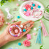 Elecrelive Silicone Beadable Rings Making Kits 65mm Round Silicone Bead Loop with 2 Hole & Flower Silicone Focal Beads Tassels for Key Chain Car P...