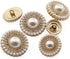 16PCS Gold Diamond-Encrusted Pearl Buttons Metal Button Rhinestone Faux Pearl Buttons Embellishments for Coat, Suits, Knitting Sweaters, Sewing Cr...