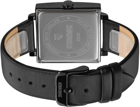 Minimalist Square Watches for Women, Waterproof Womens Leather Watch, Analog Women's Wrist Watches Quartz Ladies Watches for Small Wrists Thin Wat...