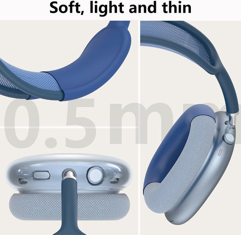 Silicon Case Cover for AirPods Max Headphones, Clear Soft TPU Ear Cups Cover/Ear Pad Case Cover/Headband Cover for AirPods Max, Transparent Access...