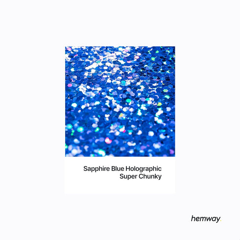 Hemway Premium Craft Glitter Shaker - Sapphire Blue Holographic | 110g Super Chunky Metallic Flake for Resin & Epoxy Crafts | Craft Supplies for T...
