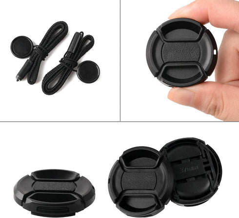 2 Pack 37mm Center Pinch Front Lens Cap Compatible with Olympus Canon Nikon and Other Brand of Lenses with 37mm Filter Thread, Replaces Olympus LC...