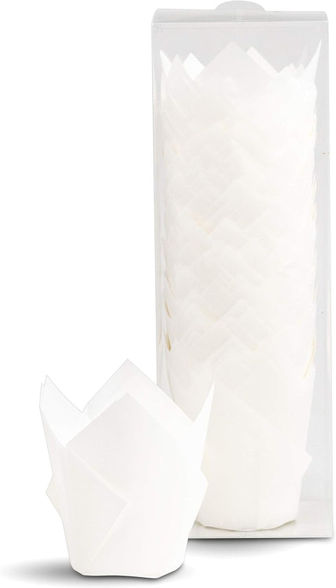 Tulip Baking Cupcake Liners: 100 Liner Count Cupcake and Muffin Wrappers (White)...