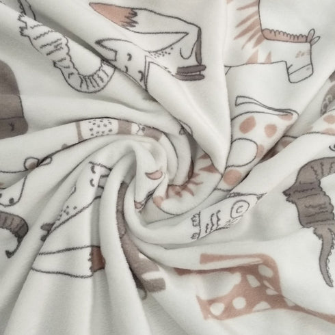 BORITAR Baby Blanket Soft Minky with Double Layer Dotted Backing, Lovely Animals Printed 30 x 40 Inch Receiving Blanket...