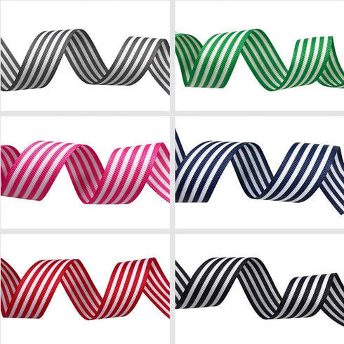 Black and White Striped Grosgrain Ribbon 1 Inch Christmas Gift Wrap Ribbon for DIY Hair Accessories Crafts Party Wedding Holiday Decoration 25 Yar...