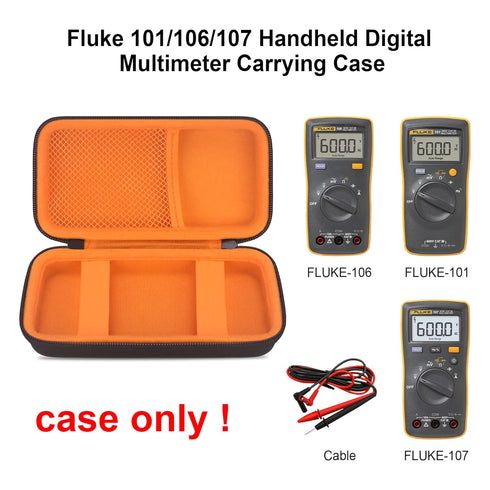 Carrying Case for Fluke 101 Basic Digital Multimeter, Fluke 106/107 Handheld Portable Meter Equipment Travel Holder Tool Pouch, Pocket Fits Test L...