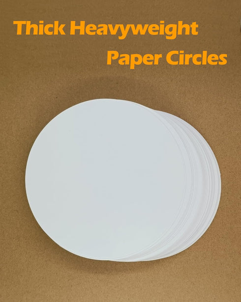 White Cardstock Paper Circles for Kids Arts and Crafts, Thick Cardstock 6 Inches Cutout Round Shape, Circular 92lb/250gsm Pre-Cut Heavy Card Stock...