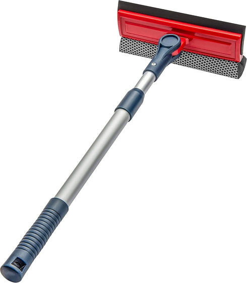 DSV Standard Professional Window Squeegee | 2-in-1 Window Cleaner Sponge and Soft Rubber Strip With Telescopic Extension Pole 20" - 30"(50cm-76cm)...